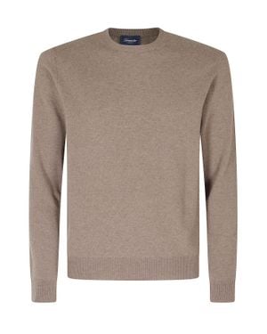 Drumohr Crew Neck Cashmere Wool Sweater - Brown