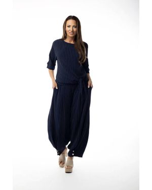 Pure Essence Hanna Front Tie Top - Blue