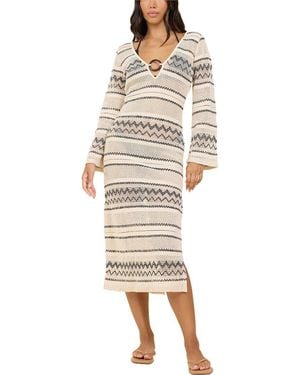 Surf Gypsy Plunge Woven Midi Dress - White