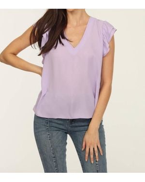 Veronica M V-Neck Ruffle Blouse - Purple