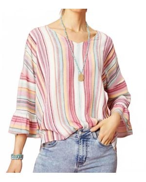 Coco + Carmen Millicent Ruffle Sleeve Top - Red