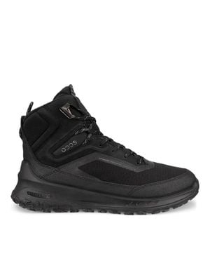 Ecco Ult-Trn Ult-Trn Rugged Tread Lace-Up Leather Ankle Boots - Black