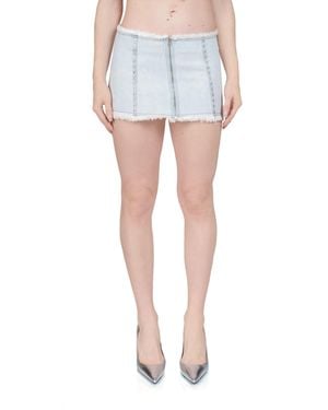 Siedres Loran Crystal Embellished Denim Mini Skirt - Blue