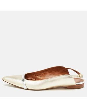 Malone Souliers X Roy Luwolt Metallic Leather Marion Luwolt Slingback Flats - Brown