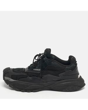 Versace Leather And Suede Mercury M Sneakers - Black