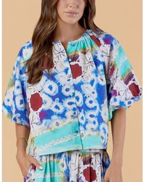 Olivia by Livro Freda Puff Sleeves Top - Blue