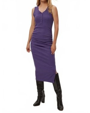 Michael Stars Samira Henley Tank Midi Dress - Purple