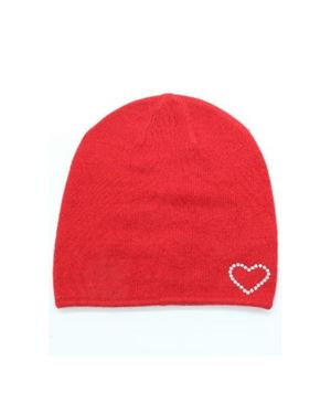 Portolano Crystal Heart Boyfriend Hat - Red