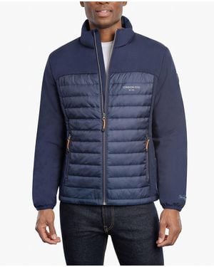 London Fog Ridgewood Mix Media Midweight Jacket - Blue