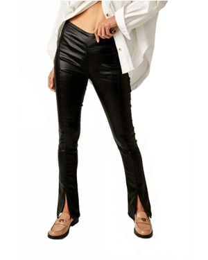 Desigual Free People Double Dutch Faux Leather Pants - Black