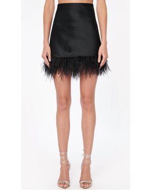 Cami NYC Aviva Feather Mini Skirt - Black