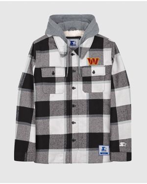 Starter Washington Commanders The Big Joe Sherpa Lined Plaid Jacket - Gray