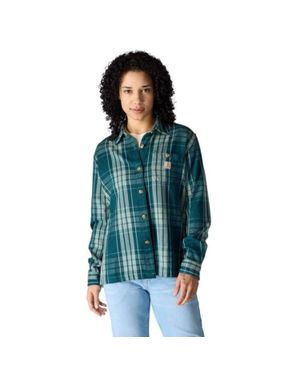 Carhartt Tencel Fiber Series Shirt Greenstone Plaid Flannel Jax1550 - Blue