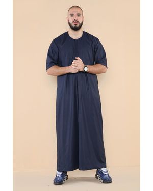Arabic Thobes Thobe Jubba Islamic Arab Moroccan Saudi Zipped Kaftan Arab Robe - Blue
