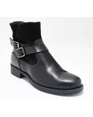 Miz Mooz Protage Leather Cozy Lined Ankle Boots - Black