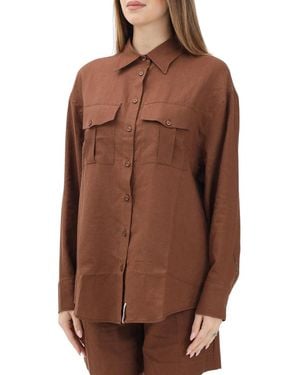 hinnominate Flap Viscose-Blend Shirt - Brown