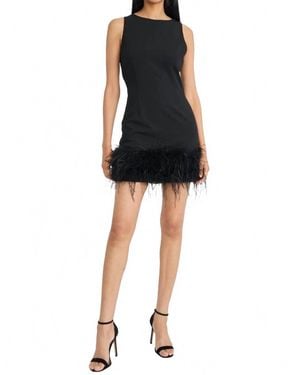 Donna Morgan Phaedra Sleeveless Feather Mini Dress - Black