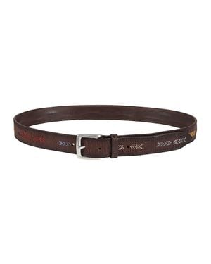 Orciani Blade Sioux Textured Calf Leather Belt - Brown