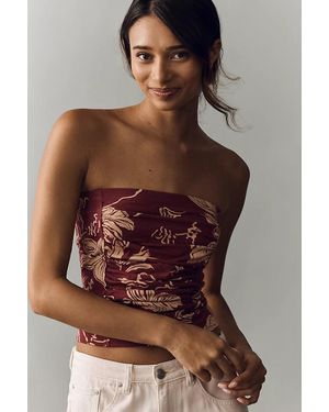 Pilcro Cotton Tube Top - Brown