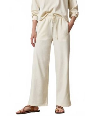 Lilla P Drawcord Wide Leg Pant - Natural