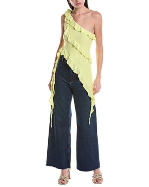 AFRM Vivica Asymmetrical Ruffle Top - Blue
