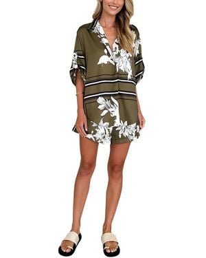 CAMILA BLANCO 2Pc Shirt & Short Set - Brown