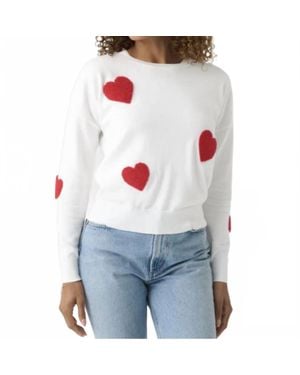 J. Society All Over Hearts Sweatshirt - Gray