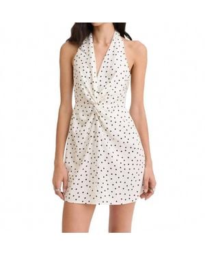 Matthew Bruch Twist Deep V Mini Dress - White