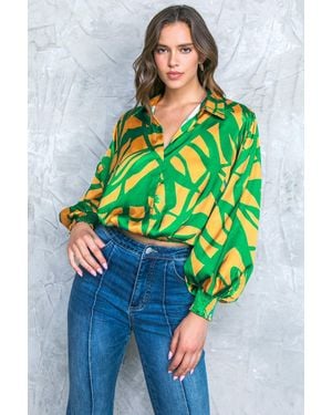 TRUEDAMES Always About You Woven Top - Green