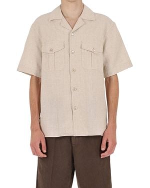 Eleventy Bowling Collar Viscose-Blend Shirt - Gray