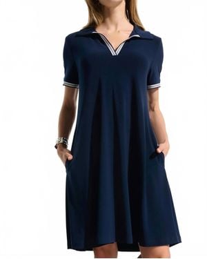 Joseph Ribkoff Silky Knit Trapeze Mini Dress - Blue