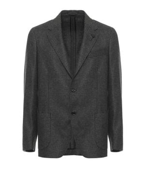 Lardini Dark Wool Jacket With Classic Lapel - Gray