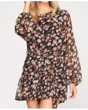 She + Sky Long Sleeve Romper - Multicolor