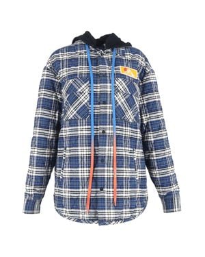 Off-White c/o Virgil Abloh Overshirt Flannel Jacket - Blue