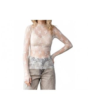 Veveret Sheer Elegance Lace Top - Multicolor