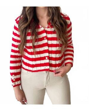 Dex Long Sleeve Knit Cardigan - Red