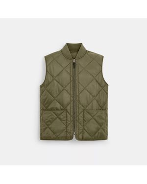 COACH Quilted Vest - Green