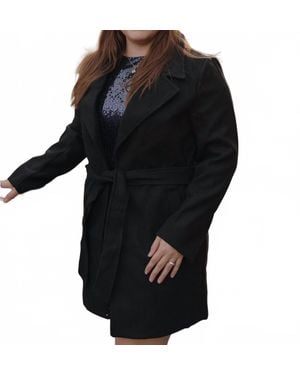 Love Tree Holly Belted Blazer Coat - Black