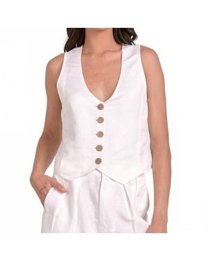 Elan Linen Vest - White