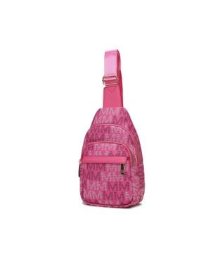 MKF Helaena M Logo Printed Vegan Leather Sling Bag By Mia K - Pink