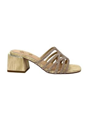 Exe' Carmen Block Heeled Evening Sandal - Brown
