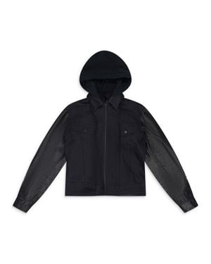 Marcelo Burlon Unknown Caban With Graphic Denim Jacket - Blue
