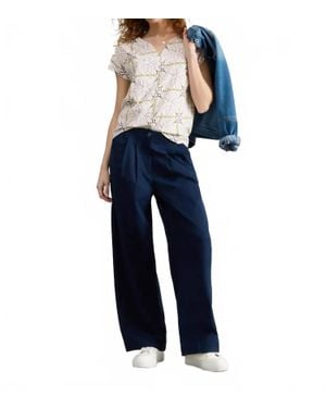White Stuff Nelly Notch Neck Tee - Blue