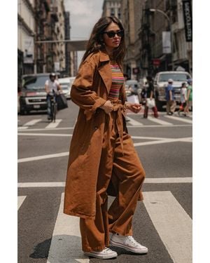 TRUEDAMES Keeper Of My Heart Twill Trench Coat - Brown