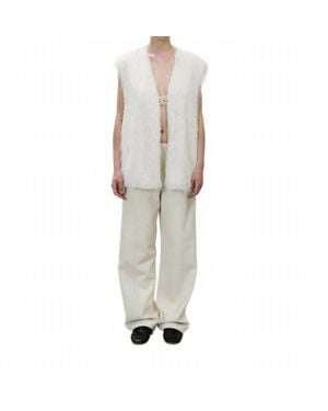 Alysi Fringe Sleeveless Vest - Gray