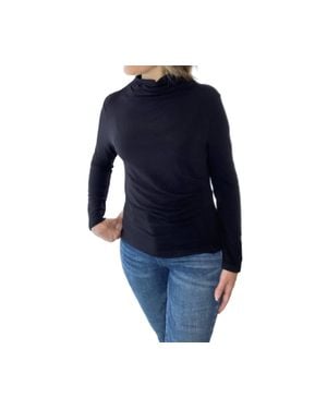 Clara Sunwoo Silky Knit Top With Side Ruching - Blue