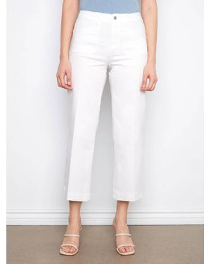 Charlie b Cropped Wide Leg Stretch Twill Jeans - White