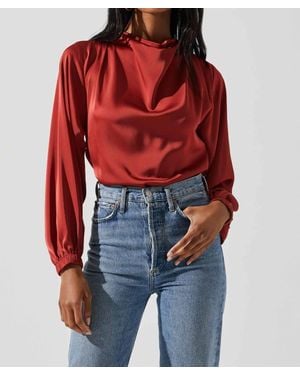 Astr Veronica Satin Cutout Top - Red