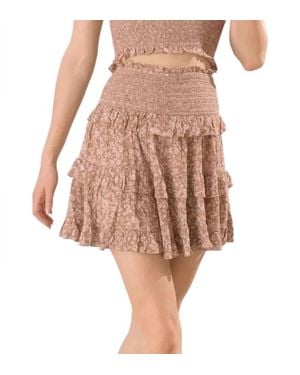 Storia Tiny Floral Print Ruffled Mini Skirt - Pink