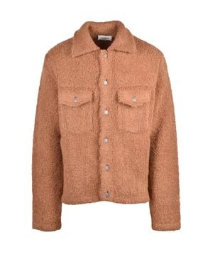 Laneus Caramel Bouclé Button-Up Jacket - Brown
